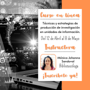 Curso en línea: Técnicas y estrategias de producción de investigación en unidades de información, 2021