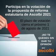 Participa en la votación de la propuesta de reforma estatutaria de Ascolbi 2021
